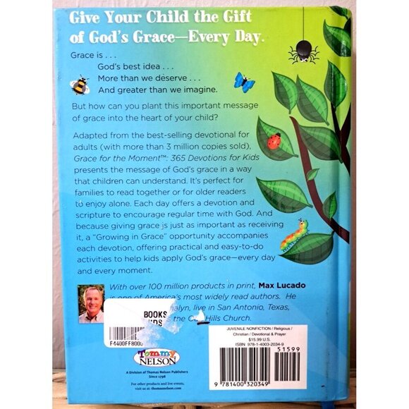 Max Lucado Grace for the Moment : 365 Devotions for Kids 2012 Hardcover FLAW - Picture 2 of 5